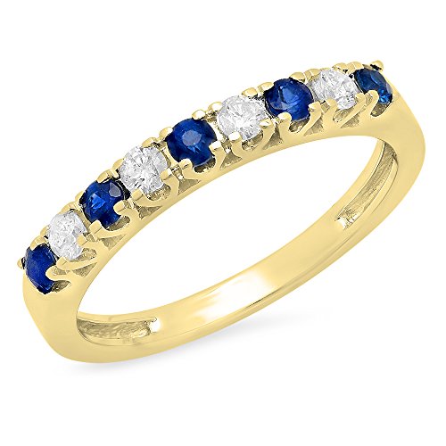 10 Karat Gold Rundschliff blauer Saphir & weißer Diamant Damen Jahrestag Hochzeit stapelbarer Ring Gelbgold Saphir, Gelbgold, Saphir 10 Karat Gold Rundschliff blauer Saphir & weißer Diamant Damen Jahrestag Hochzeit stapelbarer Ring Gelbgold Saphir, Gelbgold, Saphir von DazzlingRock Collection