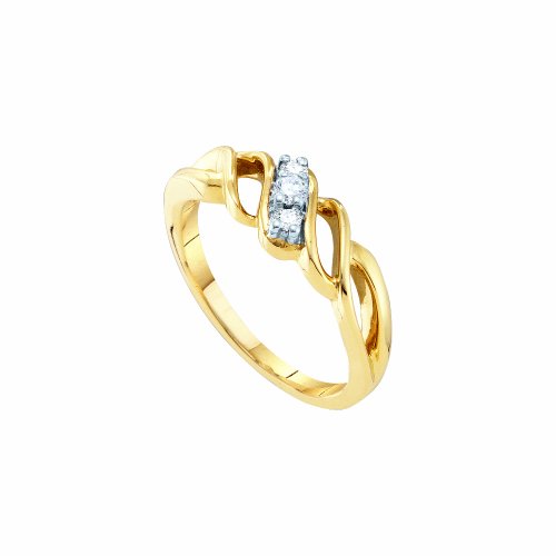 Damenband mit 3 Steinen, Gesamtkaratgewicht 1/10, Gelbgold, Diamant, Gelbgold, Diamant Damenband mit 3 Steinen, Gesamtkaratgewicht 1/10, Gelbgold, Diamant, Gelbgold, Diamant von DazzlingRock Collection