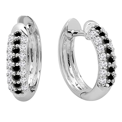 DazzlingRock Collection - 10 K Weißgold Rundschliff Getöntes Weiß/Top Cape (K) schwarz von DazzlingRock Collection