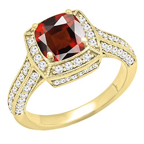 DazzlingRock Collection Damen 14K Gelbgold Brauen Halo Verlobungsring 7.5 von DazzlingRock Collection