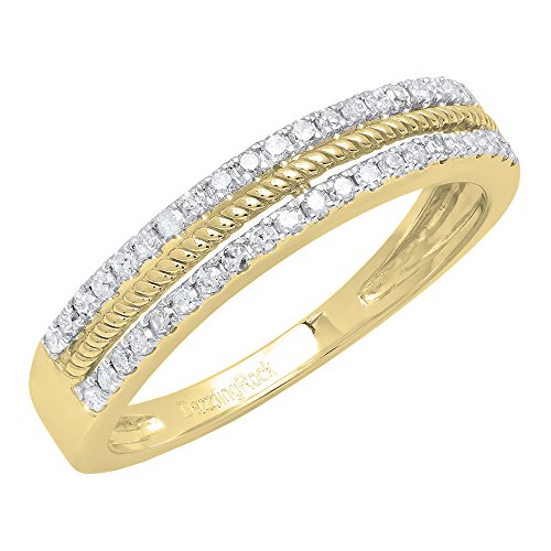 Dazzlingrock Collection 0,22 Karat (ctw) 14 Karat Gold, runder weißer Diamant, Jahrestag, Hochzeit, stapelbar, 1/4 KT, Diamant, Gold, Diamant, Diamant, Gold, Diamant von DazzlingRock Collection