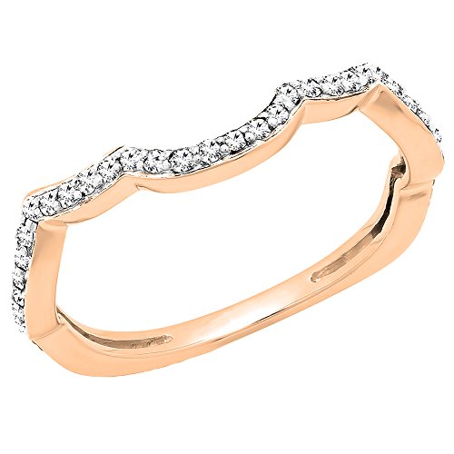 Dazzlingrock Collection 0,25 Karat (Karat), 14 Karat Gold, runder Diamant, für Damen, Jahrestag, Hochzeit, stapelbar, Konturschutz, 1/4 Karat, Diamant, Gold, Diamant von DazzlingRock Collection