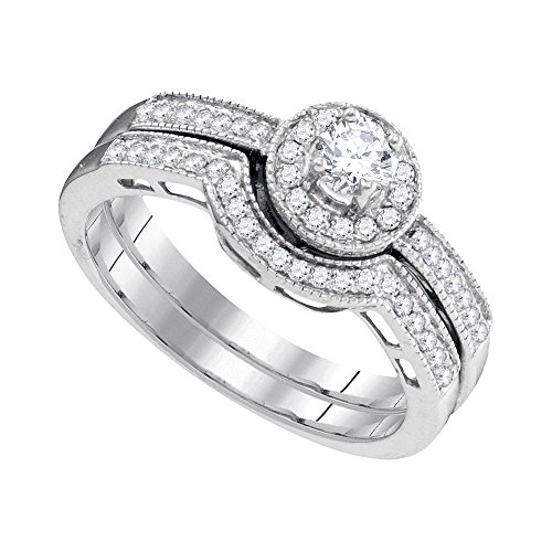 Dazzlingrock Collection 1/2 Gesamtkaratgewicht Diamant 1/5 Karat Zentrum rund Brautset Weißgold Diamant, Weißgold, Diamant Dazzlingrock Collection 1/2 Gesamtkaratgewicht Diamant 1/5 Karat Zentrum rund Brautset Weißgold Diamant, Weißgold, Diamant von DazzlingRock Collection