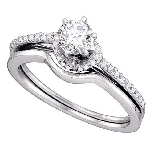 Dazzlingrock Collection 1/2 Karat Diamant 1/3 Karat Zentrum rund Brautset, Weißer Diamant, Weißgold, Diamant Diamanten Runder weißer Diamant Dazzlingrock Collection 1/2 Karat Diamant 1/3 Karat Zentrum rund Brautset, Weißer Diamant, Weißgold, Diamant Diamanten Runder weißer Diamant von DazzlingRock Collection