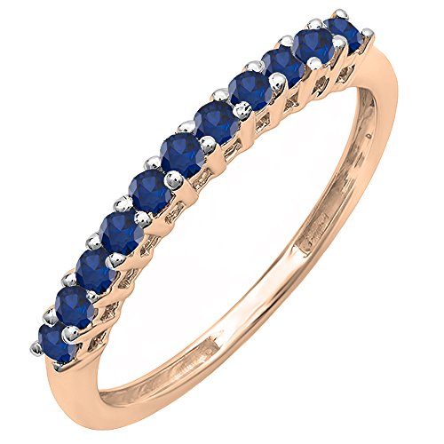 Dazzlingrock Collection 14 Karat runder im Labor hergestellter blauer Saphir, stapelbar, Roségold, Größe 6, künstlicher blauer Saphir, Gold, Saphir, Künstlicher blauer Saphir, Gold, Saphir Dazzlingrock Collection 14 Karat runder im Labor hergestellter blauer Saphir, stapelbar, Roségold, Größe 6, künstlicher blauer Saphir, Gold, Saphir, Künstlicher blauer Saphir, Gold, Saphir von DazzlingRock Collection