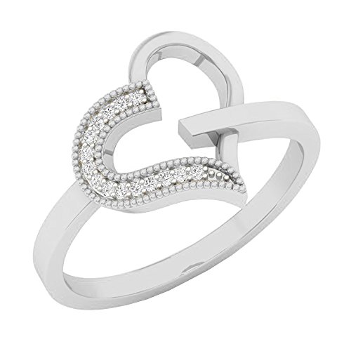 Dazzlingrock Collection Damen-Herzring, 0,05 Karat (Karat), 14 Karat Gold, runder weißer Diamant, Diamant, Gold, Diamant, Diamant, Gold, Diamant von DazzlingRock Collection