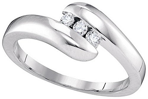 Dazzlingrock Collection Damenring mit 1/8 Karat (1/8 Karat) Diamant, Weißgold, Diamant von DazzlingRock Collection