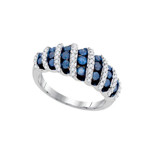 Dazzlingrock Collection Damenring mit blauem Diamant (1 Karat), Weißgold, Blauer Diamant von DazzlingRock Collection