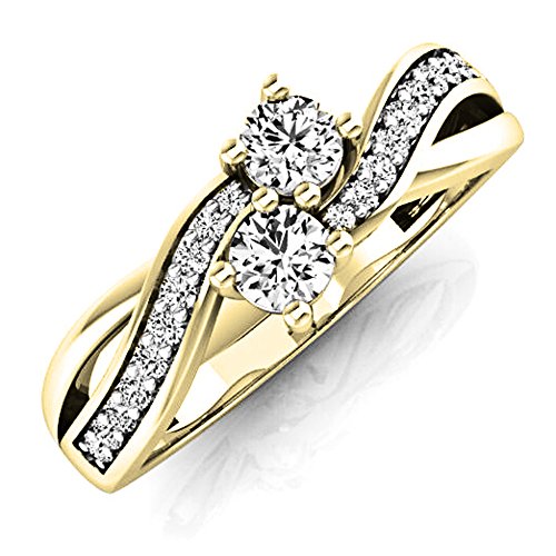 Dazzlingrock Collection Verlobungsring aus 14-karätigem Gold mit 0,50 Karat weißen Diamanten für die Braut, Gelbgold, Weißer Diamant Dazzlingrock Collection Verlobungsring aus 14-karätigem Gold mit 0,50 Karat weißen Diamanten für die Braut, Gelbgold, Weißer Diamant von DazzlingRock Collection