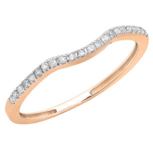 Hochzeitsring mit rundem weißen Diamant, 14 Karat Gold (0,15 Karat), Weißer Diamant von DazzlingRock Collection