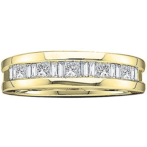 Unsichtbarer Ehering für Herren, 0,90 Karat (Karat), 14 Karat Gold, Baguette- und Prinzessschliff-Diamant, Weißer Diamant von DazzlingRock Collection
