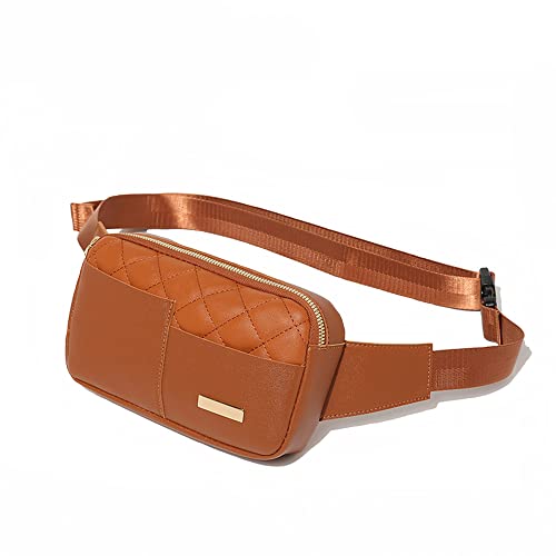 Damen Bauchtasche Stylisch Gürteltasche Leder Leichte Hüfttasche Mode Fanny Pack Mädchen Verstellbarer Gurt für Reise Alltag Outdoor Party Braun von Dboar