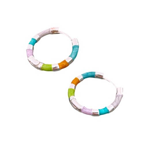 Bunte Tropföl Drop Hoop Ohrring Essentielles Leichter Zierkögel von Dcaknri