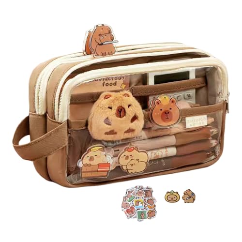 Cartoon Animal Bleistift Gehäuse Ästhetischer Stiftbeutel Große Kapazität Beutel Schön Mit Aufkleber Schöner Capybara Stiftbeutel Geschenk Für Schüler von Dcaknri