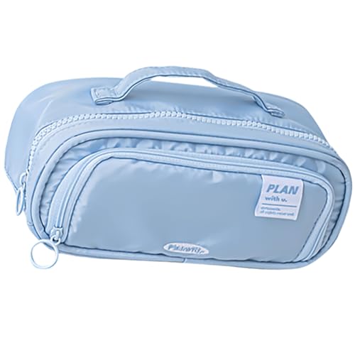 Dcaknri Federmäppchen, große Kapazität, Schreibwaren, erweiterbarer Stift-Organizer für Schule, Bleistift, erweiterbar, große Kapazität, Marker, blau von Dcaknri