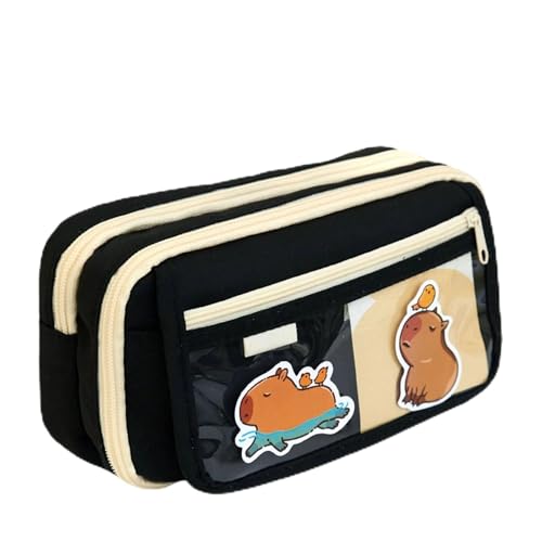 Dcaknri Große Leinwand Bleistiftfall 9 Fächer Große Kapazitätsstiftbeutel Tragbarer Organizer Bag Reise Make Up Beutel Fall von Dcaknri