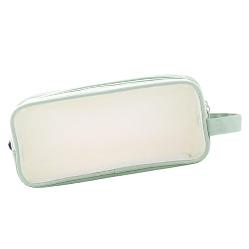 Dcaknri Klares Stifteetui für Prüfungen, multifunktionale Bleistiftbeutel, große Kapazität, Kosmetiktasche, Reise-Kulturbeutel, Box, lichtgrün von Dcaknri