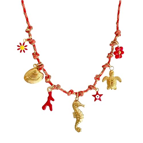 Dcaknri Vielseitiger Strandschmuck, Muschel-Seestern/Sonnenmond/Seepferdchen-Anhänger, Halskette mit verstellbarem Knoten, für den täglichen Gebrauch, leicht, verstellbar, Urlaubsschmuck Dcaknri Vielseitiger Strandschmuck, Muschel-Seestern/Sonnenmond/Seepferdchen-Anhänger, Halskette mit verstellbarem Knoten, für den täglichen Gebrauch, leicht, verstellbar, Urlaubsschmuck von Dcaknri