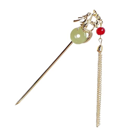 Elegante Haarnadel mit Fransen, chinesische baumelnde Haarspangen, rutschfeste Essstäbchen, Drachen-Haarnadel für Haarstyling von Dcaknri