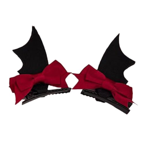 Fledermausflügel-Haarspange für Mädchen, Halloween-Haarschleife, Vintage, kleine Haarspange, Haarspange, Schleife, 2 Stück Fledermausflügel-Haarspange für Mädchen, Halloween-Haarschleife, Vintage, kleine Haarspange, Haarspange, Schleife, 2 Stück von Dcaknri