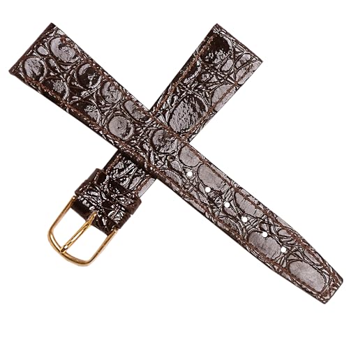 Dcasmo Group Echtes Uhrenarmband Dunkelbraunes Krokodilleder für Herren 19 mm New Old Stock 1970 – Original Vintage Armband – Traditionelles Antikes Uhrmacherarmband von Dcasmo group