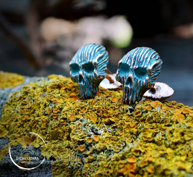 Bronze Skull Manschettenknöpfe, Bräutigam Manschettenknöpfe von Dcastjoyasdesigns