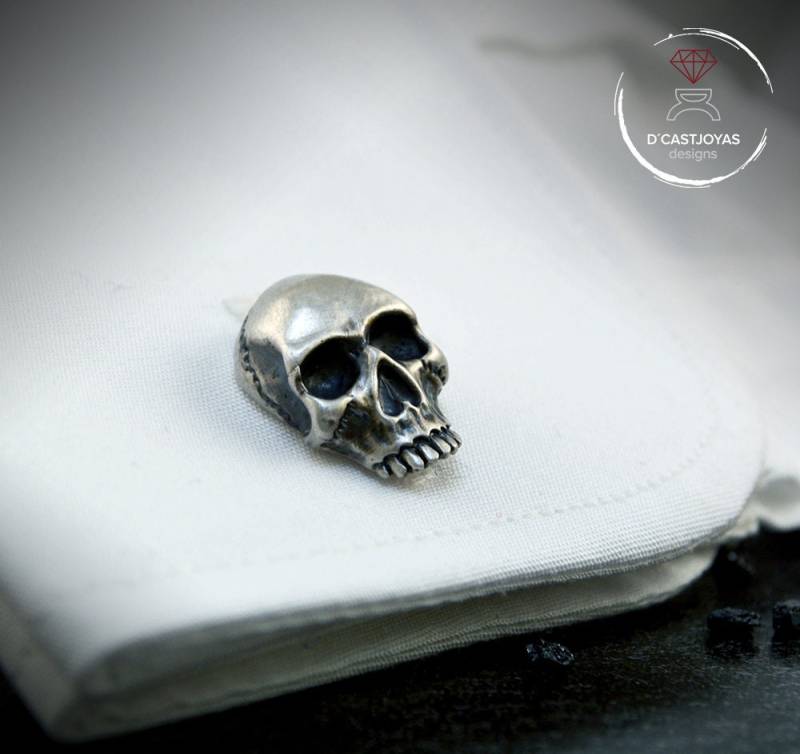 Manschettenknöpfe Totenkopf Aus Sterlingsilber Handgemachtes Geschenk von Dcastjoyasdesigns
