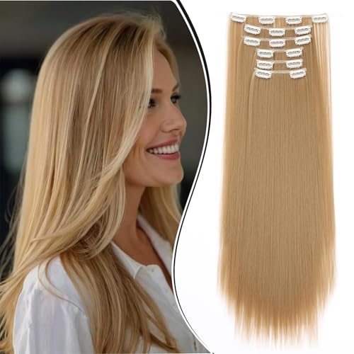 Dcbaboo Clip in Extensions Glatt Clip in Haarteil Haarverlängerung 6PCS 55cm Haarverlängerung mit Clips Günstig Synthetik Lange Hair Extensions für Damen Voller Kopf, Naturblond/Dunkelblond Dcbaboo Clip in Extensions Glatt Clip in Haarteil Haarverlängerung 6PCS 55cm Haarverlängerung mit Clips Günstig Synthetik Lange Hair Extensions für Damen Voller Kopf, Naturblond/Dunkelblond von Dcbaboo