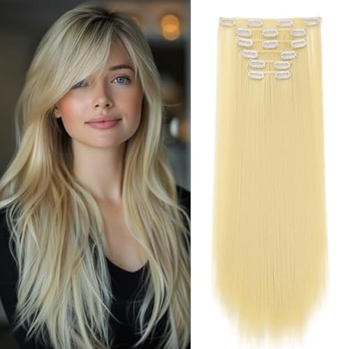 Dcbaboo Clip in Extensions Glatt Clip in Haarteil Haarverlängerung 6PCS 55cm Haarverlängerung mit Clips Günstig Synthetik Lange Hair Extensions für Damen Voller Kopf, Bleichblond Dcbaboo Clip in Extensions Glatt Clip in Haarteil Haarverlängerung 6PCS 55cm Haarverlängerung mit Clips Günstig Synthetik Lange Hair Extensions für Damen Voller Kopf, Bleichblond von Dcbaboo
