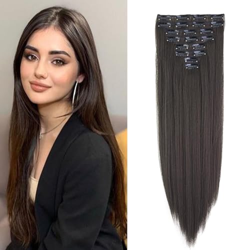 Dcbaboo Clip in Extensions Glatt Mittelbraun 8PCS 60cm Clip in Haarteil Haarverlängerung Extensions Synthetik Lange Clip in Hair Extensions wie Echthaar Günstig Haarextension für Frauen Dcbaboo Clip in Extensions Glatt Mittelbraun 8PCS 60cm Clip in Haarteil Haarverlängerung Extensions Synthetik Lange Clip in Hair Extensions wie Echthaar Günstig Haarextension für Frauen von Dcbaboo