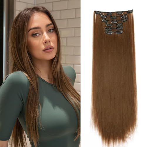 Dcbaboo Clip in Extensions Haarteil Haarverlängerung Glatt 6PCS 55cm Haarverlängerung mit Clips Günstig Synthetik Lange Clip in Hair Extensions für Damen Voller Kopf, Hellbraun Dcbaboo Clip in Extensions Haarteil Haarverlängerung Glatt 6PCS 55cm Haarverlängerung mit Clips Günstig Synthetik Lange Clip in Hair Extensions für Damen Voller Kopf, Hellbraun von Dcbaboo