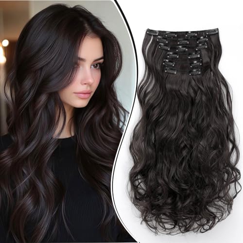 Dcbaboo Clip in Extensions Haarverlängerung Gewellte Clip in Haarteil Wellige 6PCS 55cm Synthetik Haarverlängerungen mit Clips Gelockt Locken Lang Hair Extensions für Frauen, Maronenbraun Dcbaboo Clip in Extensions Haarverlängerung Gewellte Clip in Haarteil Wellige 6PCS 55cm Synthetik Haarverlängerungen mit Clips Gelockt Locken Lang Hair Extensions für Frauen, Maronenbraun von Dcbaboo