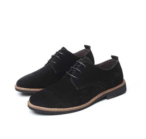 Dcbdx Herren Elegante Wildleder Schuhe Freizeit Business Schnürer Loafer Klassischer Businessschuhe Derby Oxfords Lederschuhe,Schwarz,44 EU von Dcbdx