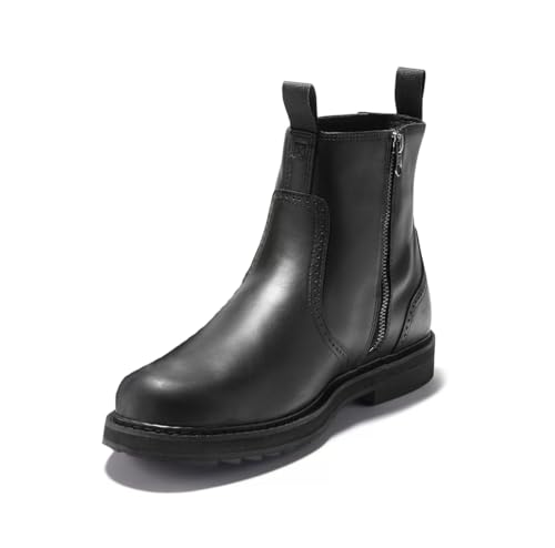 Herren Chelsea Boots mit Seitlicher Reißverschluss Wildleder Desert Boots wasserdichte Rutsch Landstiefel,Schwarz,45 EU von Dcbdx