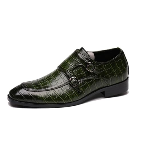 Herren Double Monkstraps Slip On Anzugschuhe Freizeitschuhe Hochzeitsschuhe Derby Oxfords Lederschuhe,Grün,38 EU Herren Double Monkstraps Slip On Anzugschuhe Freizeitschuhe Hochzeitsschuhe Derby Oxfords Lederschuhe,Grün,38 EU von Dcbdx