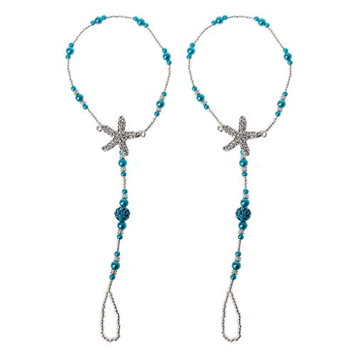 Dcfbkl 2 Stück elegante Perlen-Knöchelkette Strand Hochzeit Fußketten Fußkettchen für Tanzen Party Club Pool Alltag Ohrringe für Frauen Ohrstecker Set Gold, Einheitsgröße, Wie beschrieben von Dcfbkl