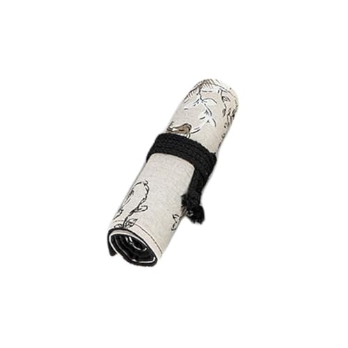 Peony 12/24/36/48/72 Löcher Leinwand Rolle Stift Vorhang Bleistift Tasche für Make-up Hohe Kapazität Aufbewahrung Organizer Schreibtisch Box Holz Frauen Mädchen Jungen Schule Studenten Große Tasche von Dcfbkl