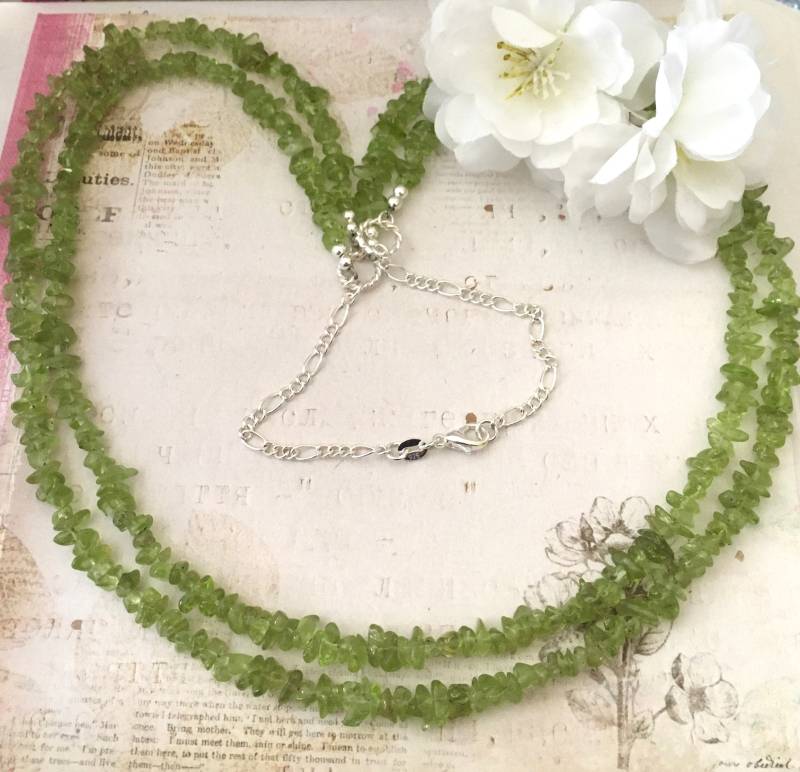 Peridot 2 Strang Halskette von DcgJewelleryDesigns