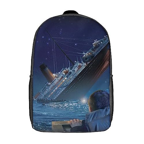 Titanic Schulrucksack Mädchen Teenager Schultaschen Knaben Ranzen Ergonomischem Kinder Rucksäcke Für 8 10 15 Jahre School Bags for Boys Girls Movie Poster Schulranzen Groß Für Schule 17inch von Dciustfhe