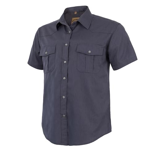 Dctop Hemd Herren Kurzarm Leisure Business Einfach Normale Passform Freizeit Easy to Iron Mit Brusttasche (Gray 1# L) von Dctop