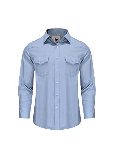 Dctop Hemd Herren Langarm Jeanshemd Denim Shirt Langarmhemd Freizeithemd Casual Business Trachten Hemd Regular Fit(Light Blue 1# 2XL) von Dctop