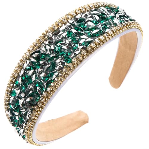 Damen Diamant Glänzende Stirnbänder Haarschmuck Trendy Breiter Rand Haarband Hoop Mädchen Kopfbedeckung von Dcvmvmn