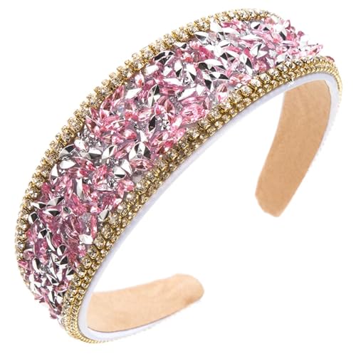 Damen Diamant Glänzende Stirnbänder Haarschmuck Trendy Breiter Rand Haarband Hoop Mädchen Kopfbedeckung von Dcvmvmn