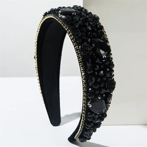 Damen-Haarbänder mit Perlen, besetzt mit Diamanten, handgenäht, Kristallperlen, Zubehör, Haarband, Hoop, Kopfbedeckung von Dcvmvmn