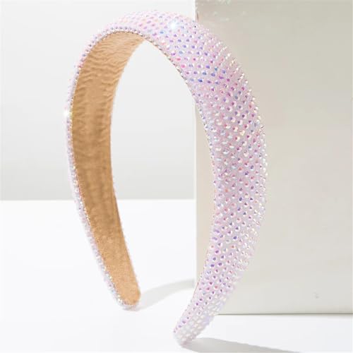 Damen Haarband mit breiter Krempe, Diamant, glänzend, klassisches Party-Stirnband, Haar-Accessoires von Dcvmvmn