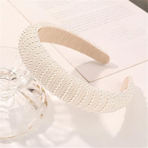 Damen-Haarreif mit Perlen, breiter Haarreif, süßer Kopfschmuck, Hochzeit, Brautschmuck, Haarschmuck von Dcvmvmn