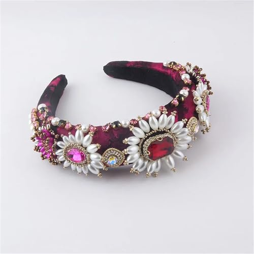 Dcvmvmn Breiter Haarreif für Damen, Party, Basteln, Strass, elastisches Haarband, Haarschmuck, Haarreifen von Dcvmvmn
