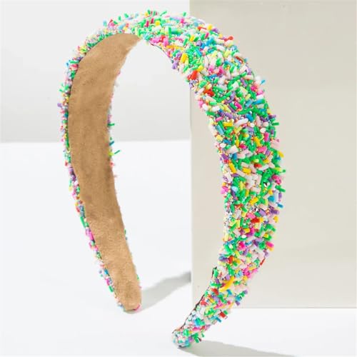 Dcvmvmn Buntes Haarband für Damen, breiter Rand, Haarschmuck, Kristall-Haarband für Party von Dcvmvmn