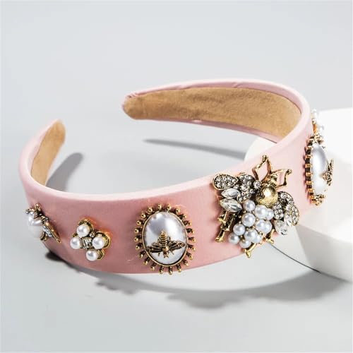 Dcvmvmn Damen-Haarbänder, Wasserbohrer, Perlen-Stirnband, breiter Rand, Haarreif, Zubehör von Dcvmvmn