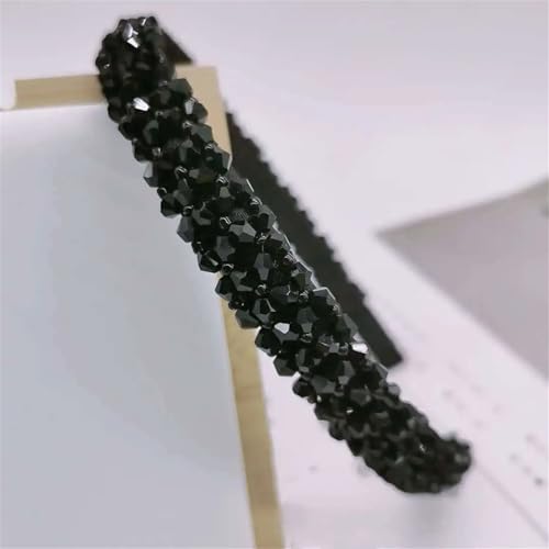 Dcvmvmn Damen Haarband mit Kristallperlen, geflochten, handgefertigt, Haarschmuck für Erwachsene von Dcvmvmn